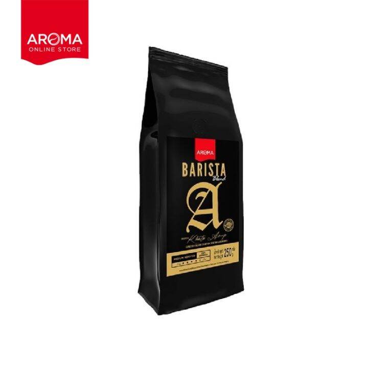 aroma-coffee-เมล็ดกาแฟคั่ว-champion-blend-by-barista-khata-บาริสต้า-เบลนด์-แอม-ชนิดเม็ด-250-กรัม-ซอง