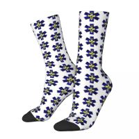 Cool Blue And Yellow Serenity Star Of Life Skateboard Socks Polyester Long Socks for Unisex Non-slip Socks Tights