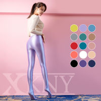 XCKNY new color S-3XL satin glossy opaque pantyhose shiny wet look tights sexy glossy slim high yoga swim soprt glossy pants