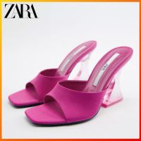 ZARAˉspring and summer new TRF womens shoes 3-color plastic shoes heel fashion high-heeled sandals