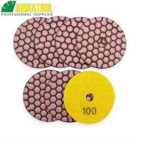 SHDIATOOL 7pcs 3inch 100 Dry Polishing Pads Diameter 80mm Diamond Flexible Polishing Pads Sanding Disks