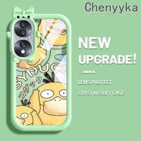 เคส Chenyyyka เคสสำหรับ Honor 70 5G น่ารักโปเกมอนสีสันสดใสน่ารักครีมมาการองกันกระแทกแบบใสนุ่มเคสมือถือโปร่งใสลายกล้องถ่ายรูปที่สร้างสรรค์ฝาครอบป้องกันซิลิโคน