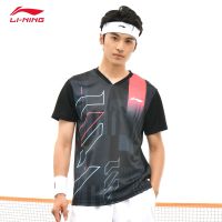 ❄✓☂ชุดวิ่ง Li Ning เสื้อยืดแขนสั้นสำหรับทั้งหญิงและชายชุดกีฬาแบบแห้งเร็วระบายอากาศได้ดีชุดวิ่งแบดมินตันฟิตเนส