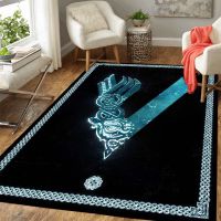 Viking Odin Wolf Rug Viking Norse Mythology Large Area Rugs Comfortable Carpet Rugs For Bedroom Printed Mat Decor