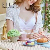 ELLE Lingerie Padded bra ยกทรงรูปแบบเต้าสามเหลี่ยมไม่มีโครงตกแต่งผ้าลูกไม้ - LB6735