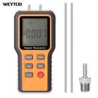 Digital Manometer LCD Display ℃ ℉ Switchable 12 Pressure Units Adjustable Temperature Tool Pipes Pressure Measuring Device