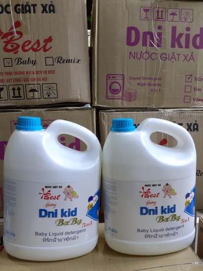 Combo 2 can nước giặt xả dni-kid trẻ em 3600ml chai-là mềm vải-diệt khuẩn - ảnh sản phẩm 8