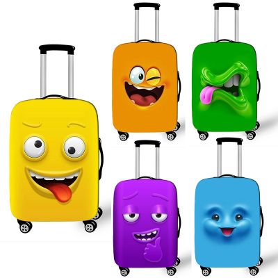 Luggage Cover Funny Expression Print Protective Sheath Travel Suitcase Elastic Dust Cases Fit 18 - 32 Inches Baggage Accessorie