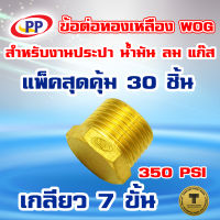 ข้อต่อทองเหลือง ปลั๊กอุด เกลียวนอก WOG ขนาด 1/4นิ้ว(2หุน) แพ็ค 30 ชิ้น