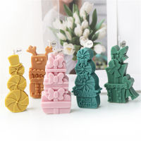 Cartoon Mini Ornament Unique Candle Making Homemade Plaster Gift DIY Home Crafting Tools Stacking Christmas Gift Box Candle Molds Desktop Small Ornaments