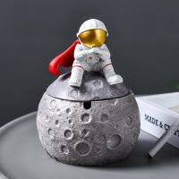 with Lid Creative Anti Fly Ash Cartoon Astronaut Ashtray Exquisite Workmanship Ash Case Large Home Supplies