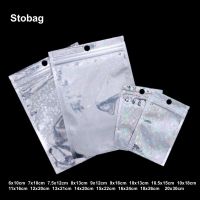 【DT】 hot  StoBag 100pcs Laser Star Ziplock Bags Hanging Hole Transparent Packaging Small for Jewelry Accessories Storage Sealing Pouches