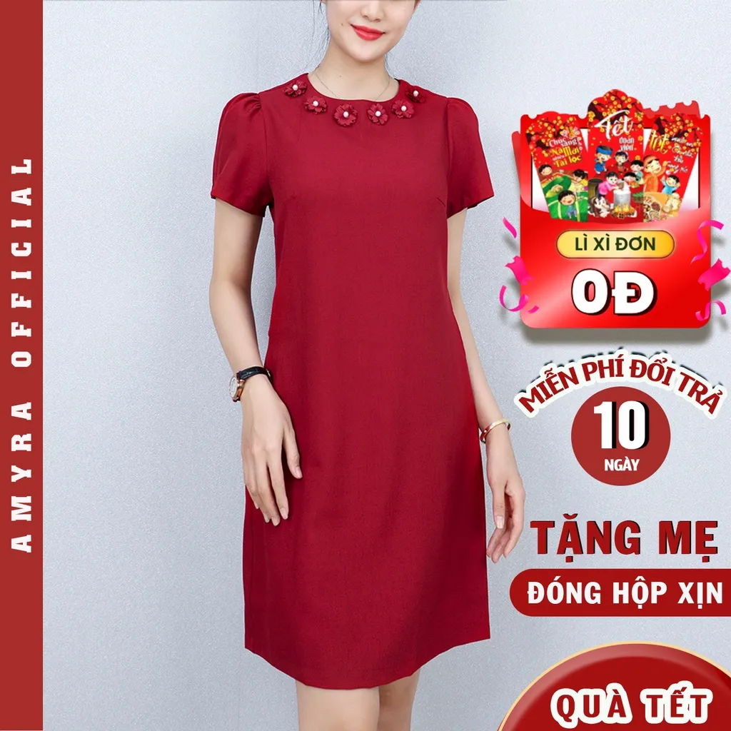 Đầm Suông Trυng Niên Cao Cấp Cho Mẹ Bigsize AMYRA DA173 Thiết Kế ...