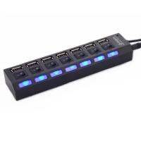 7พอร์ต USB 2.0อะแดปเตอร์ฮับอินเตอร์เฟสอิสระตัวบ่งชี้สวิตช์ Light