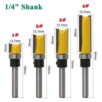 Hahioptwg 585】1/4 Shank ตัดขอบตรงเราเตอร์บิตทำความสะอาดขอบสีแดงเครื่องมือบดเครื่องมือคัตเตอร์สำหรับงานไม้