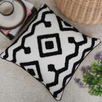 Black White cushion cover 45x45cm30x50cm pillow cover Tufted Geometric for Netural Home decoration Living Room Bedroom Chair