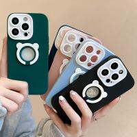 HOCE ที่ตั้งรูปหมีเคสโทรศัพท์น่ารักสำหรับ iPhone 14 13 12 11 Pro Max 14 Plus ปลอกป้องกันเลนส์ซิลิโคนแบบนิ่ม