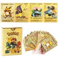 55pcs Cards Metal Gold Super Card Vmax Charizard Pikachu Collection Battle Trainer Athletic Child