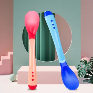 3 Colors Temperature Sensing Spoon For Kids Boys Girls Silicone