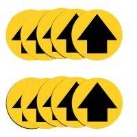 10 Pcs Social Distancing Indicator Sign Floor Ground Stickers for Queue Guidance Pharmacy Bank School Mall Store