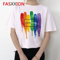 LGBT humour สไตล์เกาหลี scream เสื้อยืด เกาหลี skull harajuku 80s reality retro เสื้อยืด overs