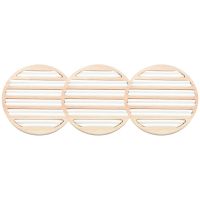 3 Pc Rings Display Tray Wooden Round Ring Holder Showing Plate Jewelry Organizer Showcase for Shop White