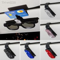 1PCS Rhinestone Diamond Decoration Clip Sun Visor Glasses Bracket Bill Clip Portable Sunglasses Eyeglasses Car Accessories