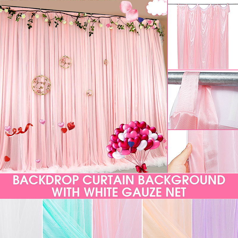White Gauze Net 2X2M Wedding Party Backdrop Curtain Background Decoration 