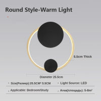 Led Wall Lamp Light Luxury Creative Simple Nordic Round Living Room Bedroom Room Designer Background Wall Decoration Bedside LED