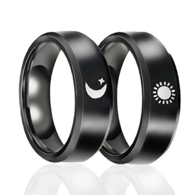 ชุดที่แหวนคู่รักแหวนดวงจันทร์แสงแดดเปิด2ชิ้น/เซ็ตสัญญาว่าจะจัดงานแต่งงานสำหรับเขาและ Valentine39โรแมนติกอันแสนหวานของเธอวัน