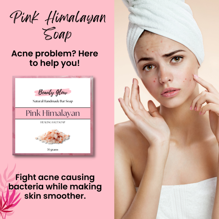 Beauty Glow Pink Himalayan Healing Soap for Eczema, Psoriasis and