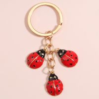 Lovely Ladybird Keychain 2 Colors Lady beetle Key Ring Insect Key Chains Animal Gift For Women Men Car Keys DIY Handmade Jewelry Key Chains