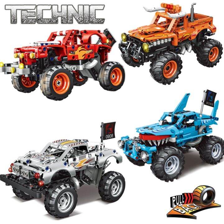 รถสเตอร์มีฟันฉลามยักษ์ El Toro Loco รถบรรทุกอิฐของเล่นรถตุ๊กตาคริสต์มาส ...