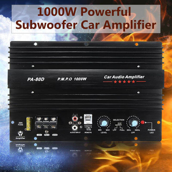 12V 1000W Car Audio High Power Amplifier Amp Board Powerful Subwoofer ...