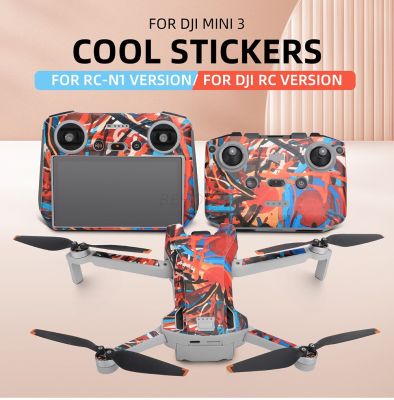 ”【；【-= Drone Stickers For Mini 3 Drone Protective Film Waterproof Remote Decals Full Cover Skin For DJI RC/RC N1 Accessories