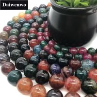 Colors Agate Beads สีโมราลูกปัด 4-12 มิลลิเมตรรอบธรรมชาติหลวมหินลูกปัดอุปกรณ์ Diy