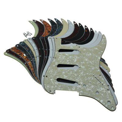 KAISH 11หลุม ST SSS Pickguard กีตาร์รถกะบะคอยล์เดี่ยวสำหรับรอยขีดข่วนแผ้น Strat พร้อมสกรูสำหรับ N FD สำหรับ Stratocaster