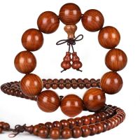 Authentic lobular red sandalwood bracelet natal year men and women 20mm small hole couple jewelry mahogany