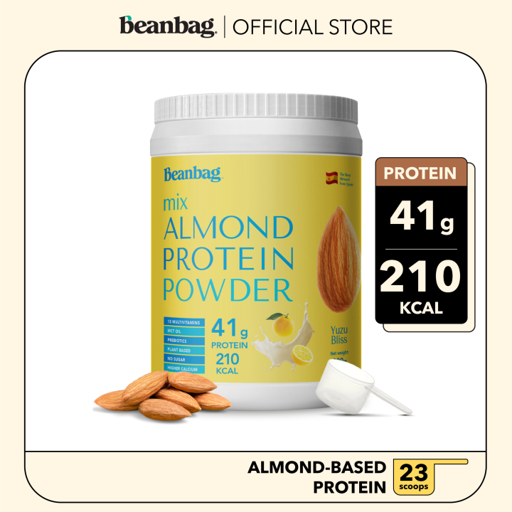 beanbag-เครื่องดื่มโปรตีนอัลมอนด์และโปรตีนพืชรวม-5-ชนิด-รส-yuzu-bliss-800g