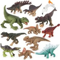 Dinosaur Figures Toy Sets  Realistic Looking  Large Plastic Assorted Dinosaurs with Book for Kids Pack of 12