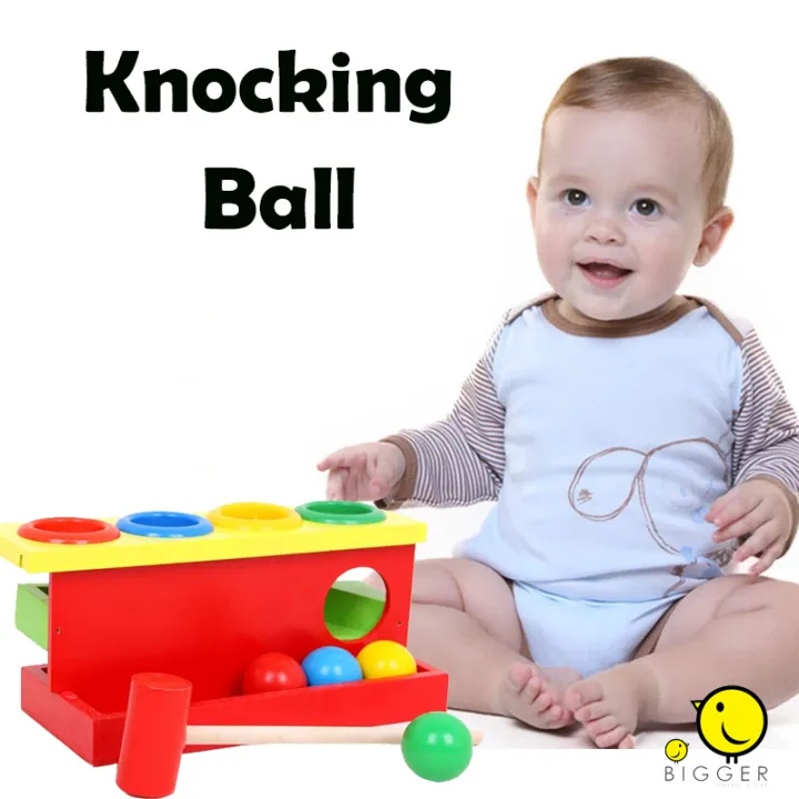 Play Station Knocking Ball Wooden Toys Color Ball Striking Table Knock