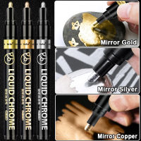 Chrome Mirror Marker Silver Golden Copper Liquid DIY Doodle Cards, Posters, Rock Mugs, Ceramic, Glass, Metallic Craftwork-czechao