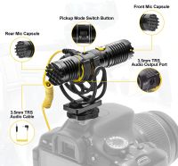 7RYMS Minbo M2 Microphone with Shock Mount, BiSuper-Cardioid Mic for Vlog YouTube Live Streaming DSLR Camera Laptops