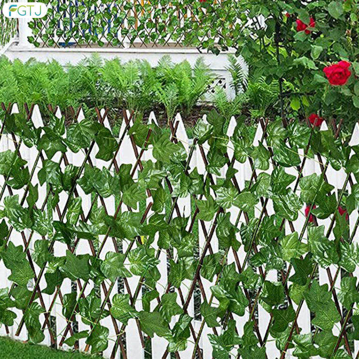 Oumilen 60 Pieces Artificial Maple Leaf Privacy Fence Screen, Hedge Backdrop For Balcony, Garden