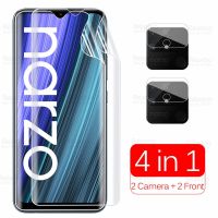 4 in 1 For Oppo Realme Narzo 50A Hydrogel Film Realmi Narzo50A 50 A A50 6.5" Phone Soft Protective Screen Protector Camera Glass