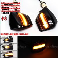 2ชิ้น LED สัญญาณไฟเลี้ยวแบบไดนามิกปีกข้างตัวชี้กระจกโคมไฟสำหรับ Ford S-Max 2007-2014 Kuga C394 2008-2012 C-MAX (10)