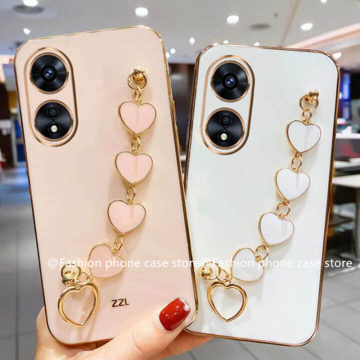 เคส-phone-case-oppo-a58-4g-เคสลูกอมสีสันสดใสสง่างาม-oppoa58-4g-ซิลิโคนนิ่มพร้อม2023สร้อยข้อมือรูปหัวใจ