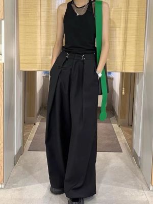 HOUZHOU Black Wide Leg Suit Pants Women Japanese Style Oversize Trousers Harajuku Fashion Gothic Streetwear Casual Office Ladies