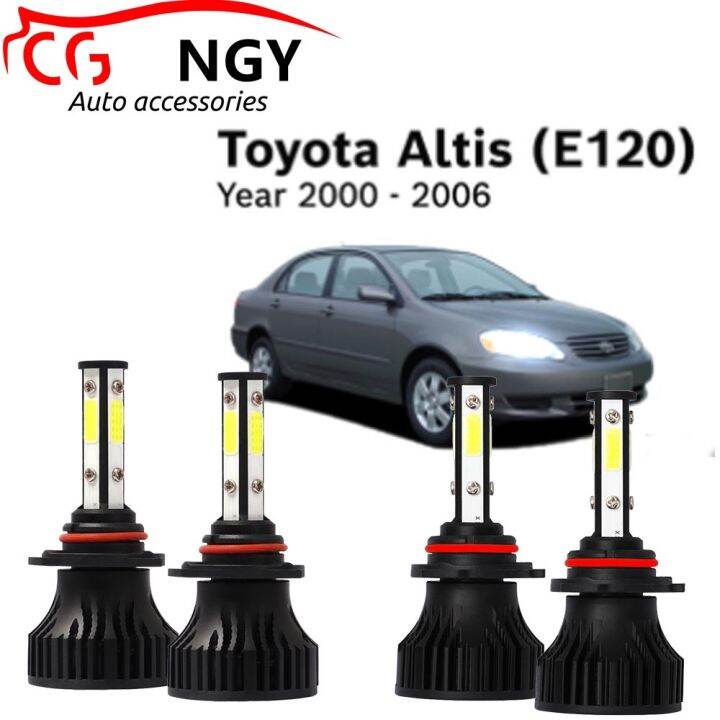 หลอดไฟหน้า-led-6000k-12v-40w-สีขาว-สําหรับ-toyota-altis-e120-2000-2006-2-ชิ้น-รับประกัน-10-เดือน