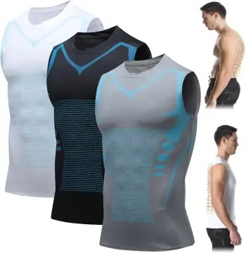 Men Control Chest Shapers Bra Posture Corrector Back Support Compression  Vest 